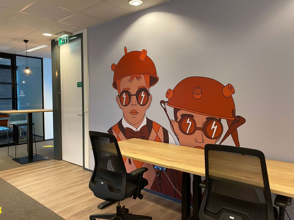 werkplekken bij fotobehang