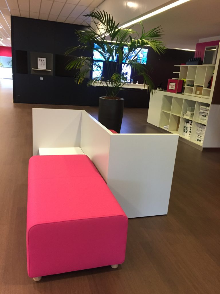 Ontvangstruimte met modulaire bank