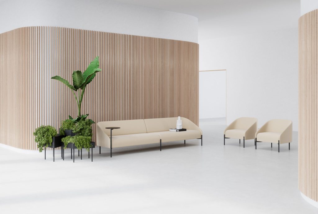 Wachtruimte bank en fauteuils bond