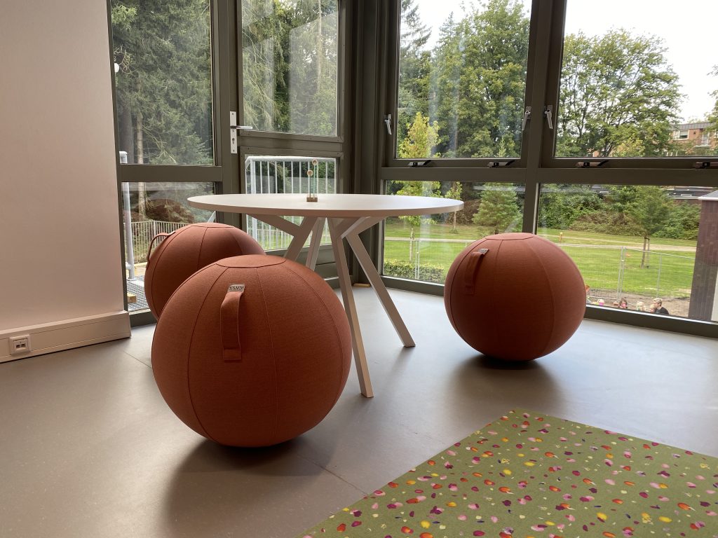 Zalmkleurige zitballen
