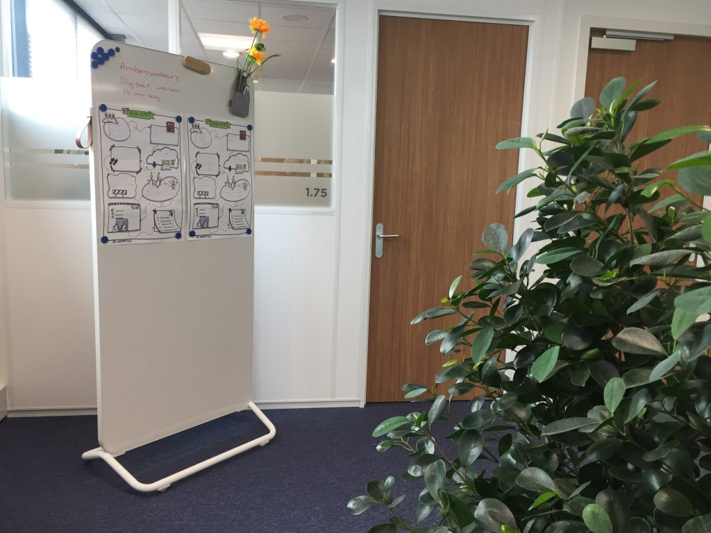 Speels verrijdbaar whiteboard