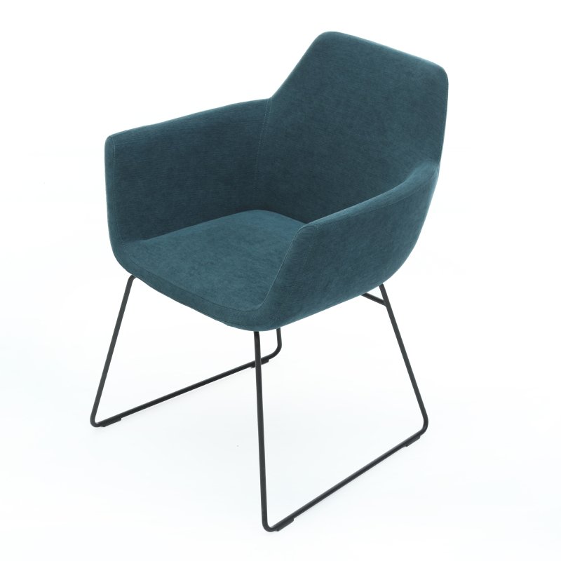 Gestoffeerde stoel Reto met slede frame