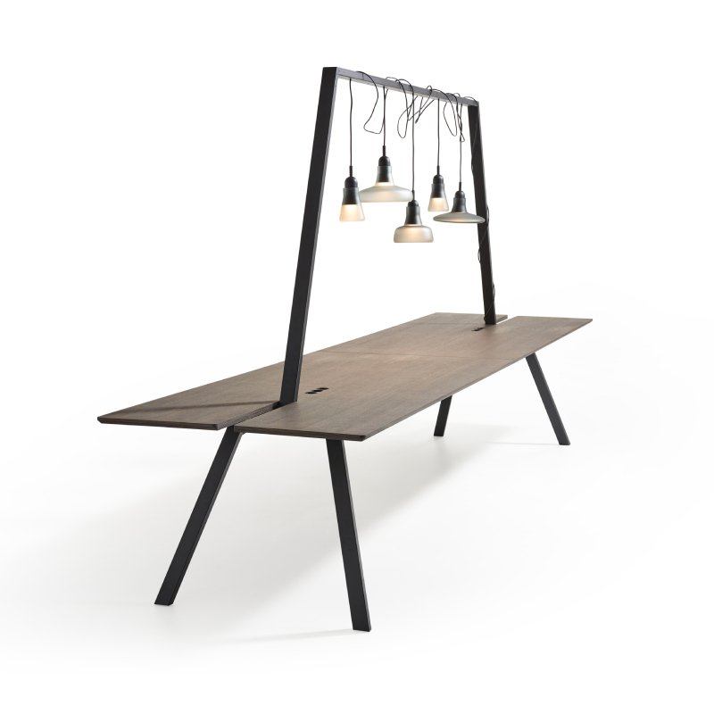 Dock tafel met metalen stang