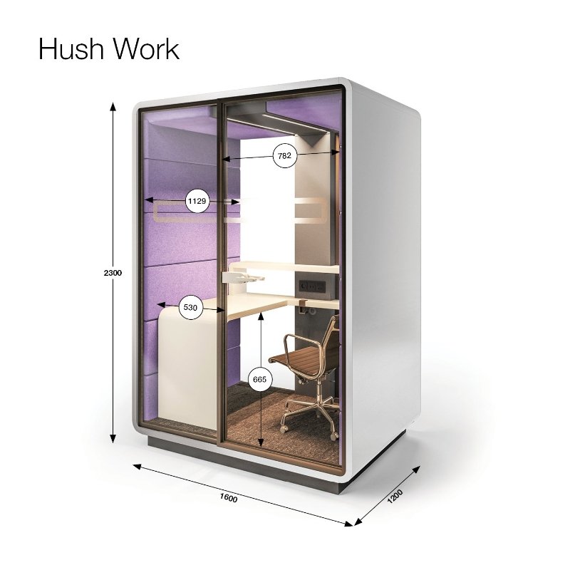 Hush Work akoestische unit met bureau
