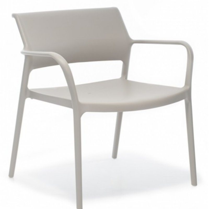 Kunststof lounge stoel grijs