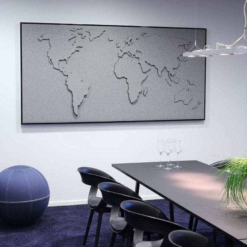 Akoestische Wereldkaart Tell - Us 240x120cm