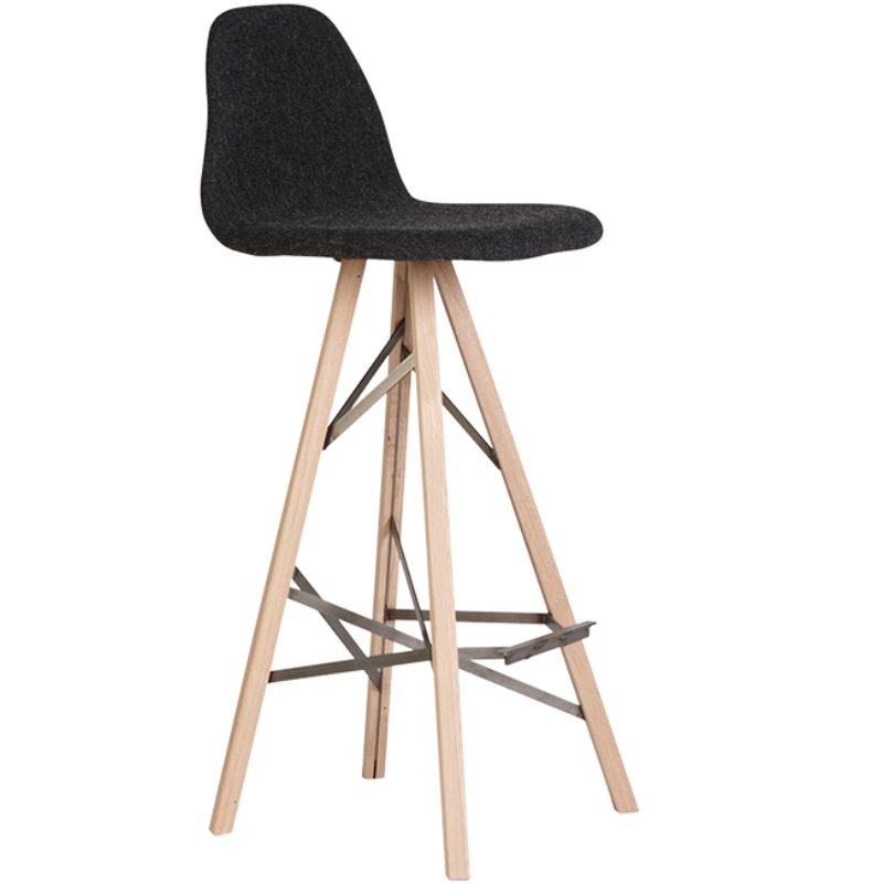 Barkruk Piramide Hout hoge rug