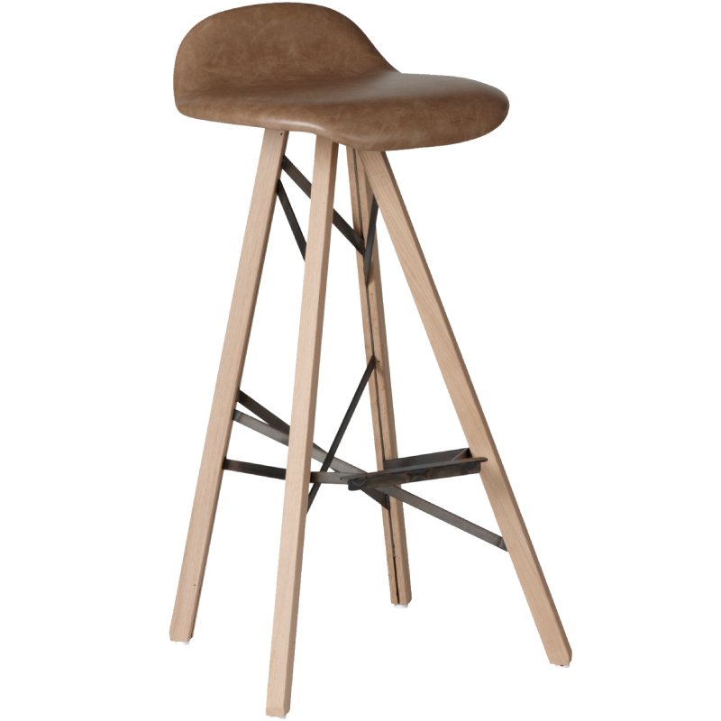 Barkruk Piramide Hout lage rug