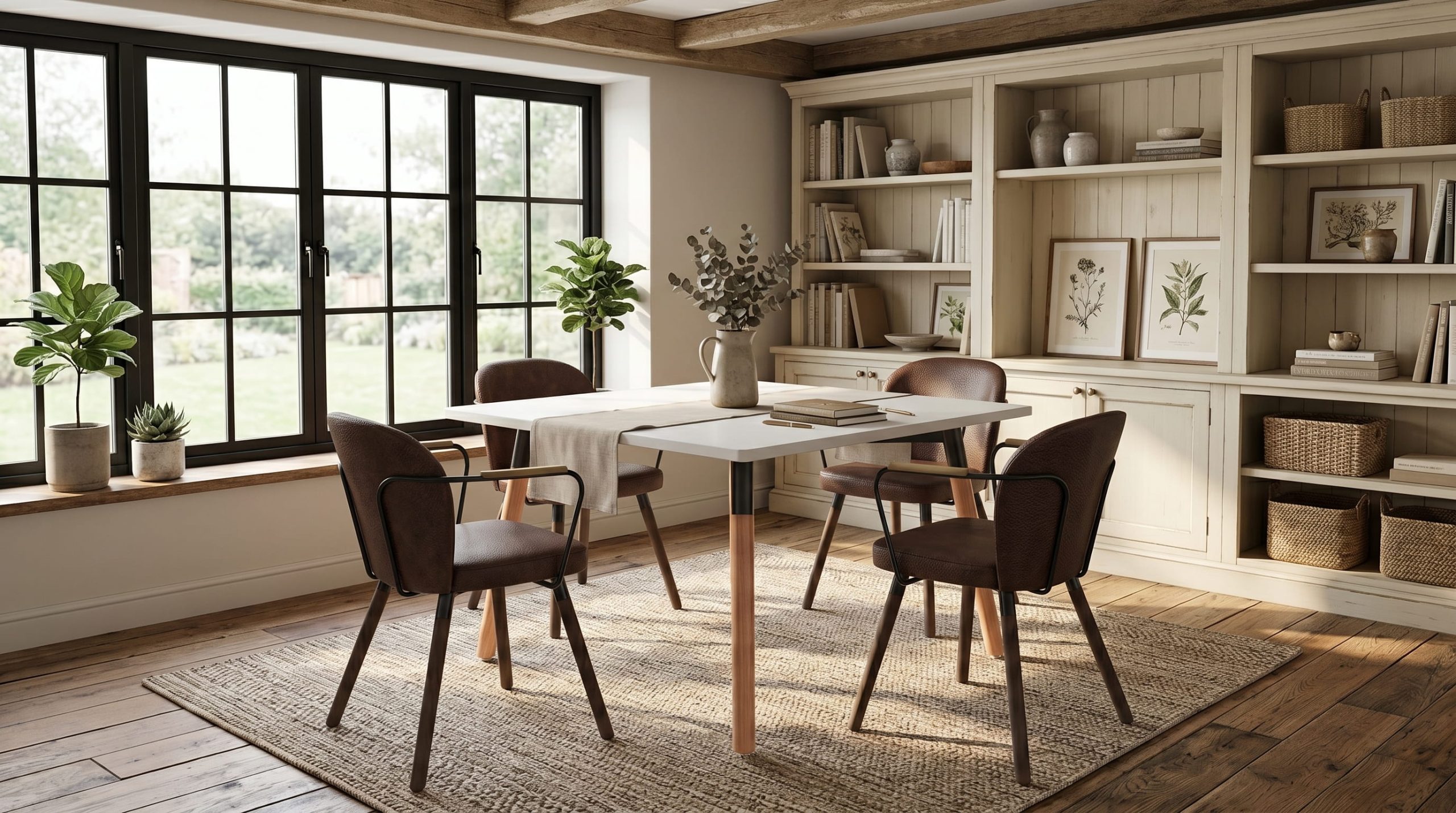 Stoel Rondo 4-poot hout hoge rug - Afbeelding 3