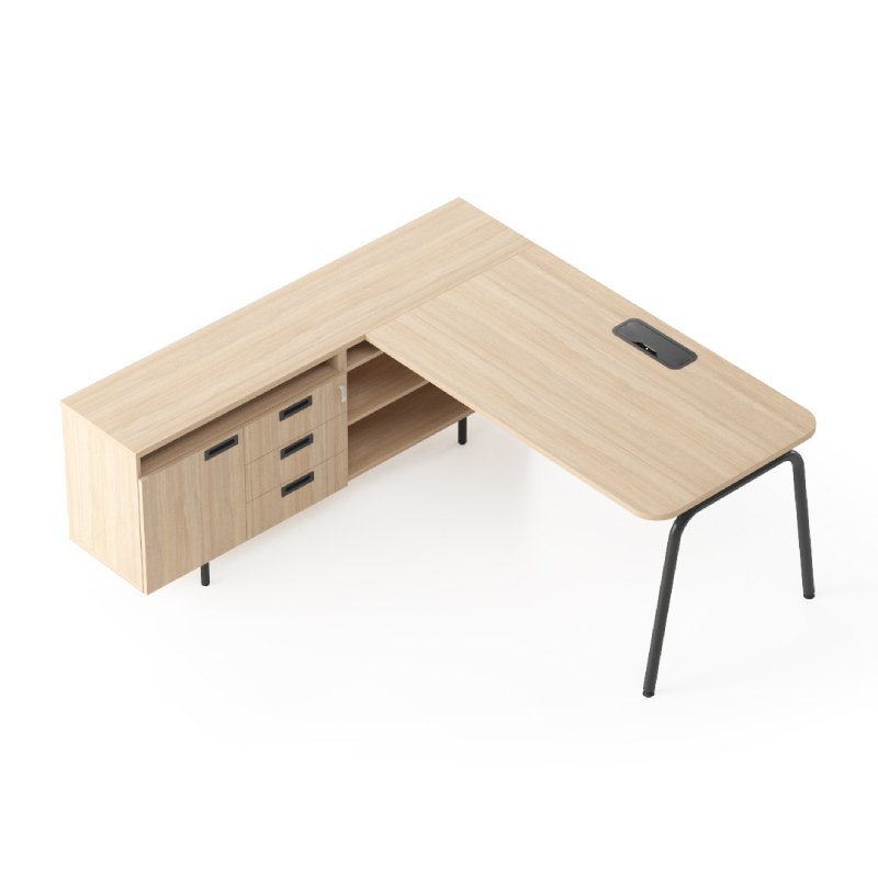 Round hoekbureau met kast DBK001/2