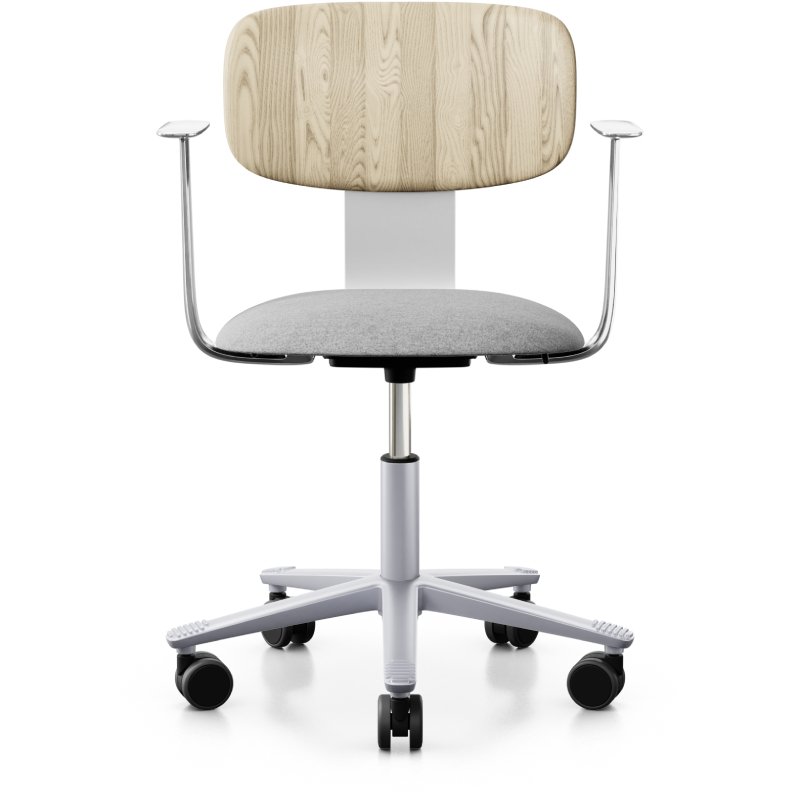 Houten stoel met armleuningen