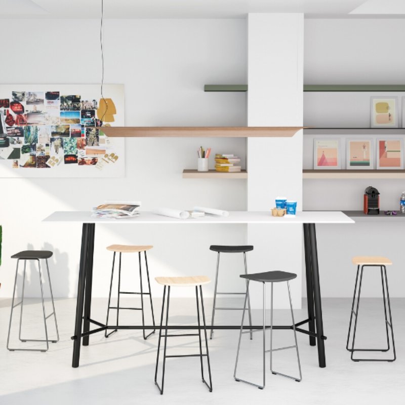 Hoge vergadertafel wit tafelblad