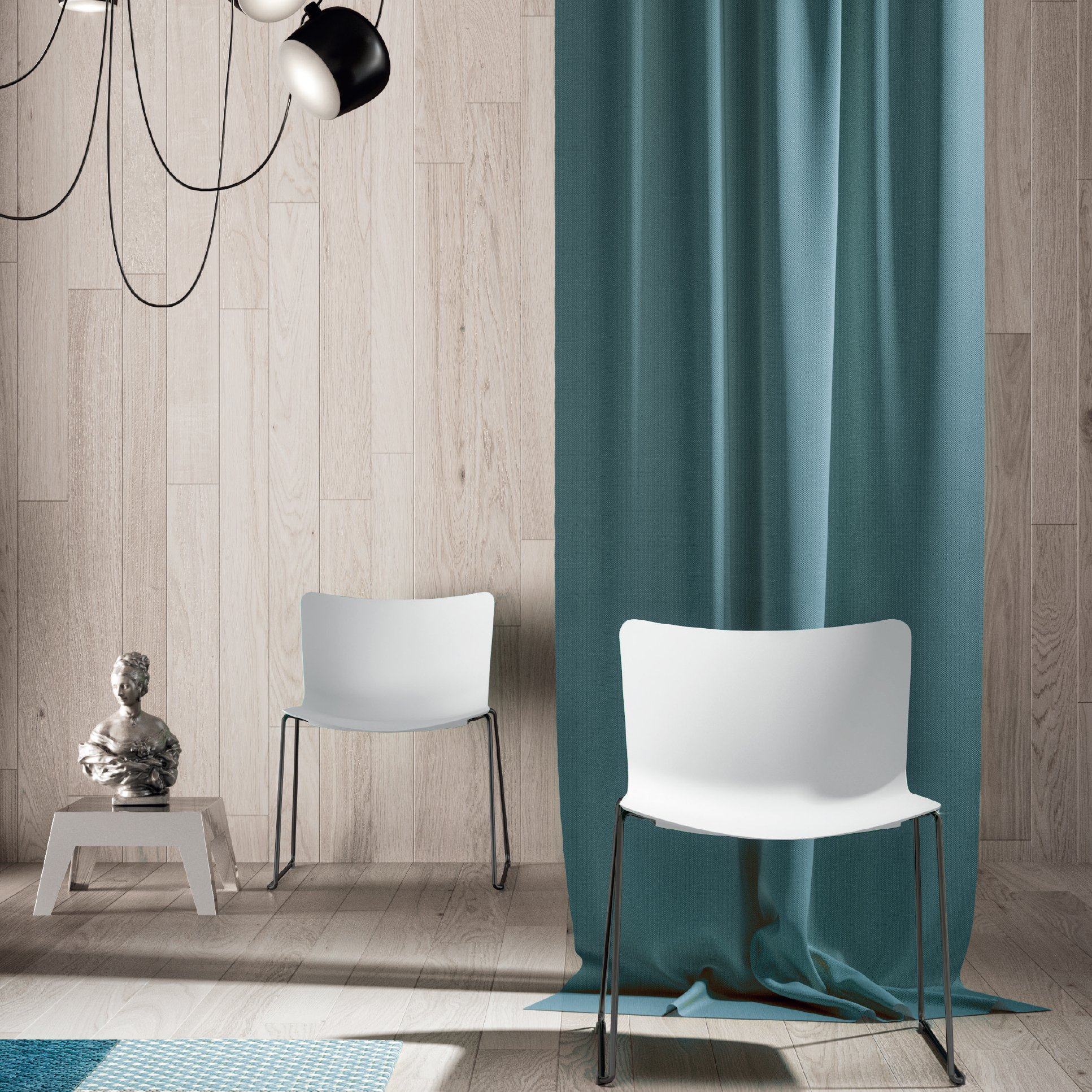 Design kantinestoel met sledeframe online kopen