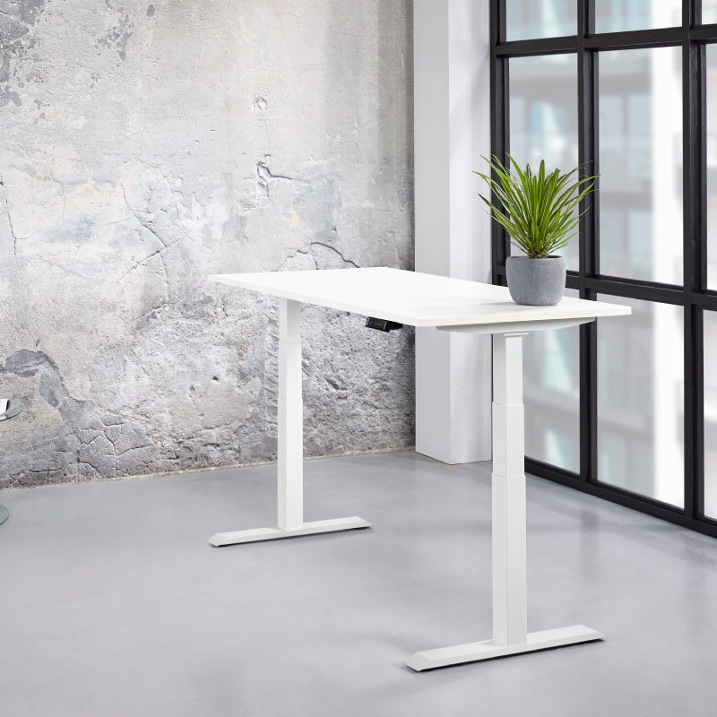 Elektrisch verstelbaar bureau XF3 - Wit - Aluminium