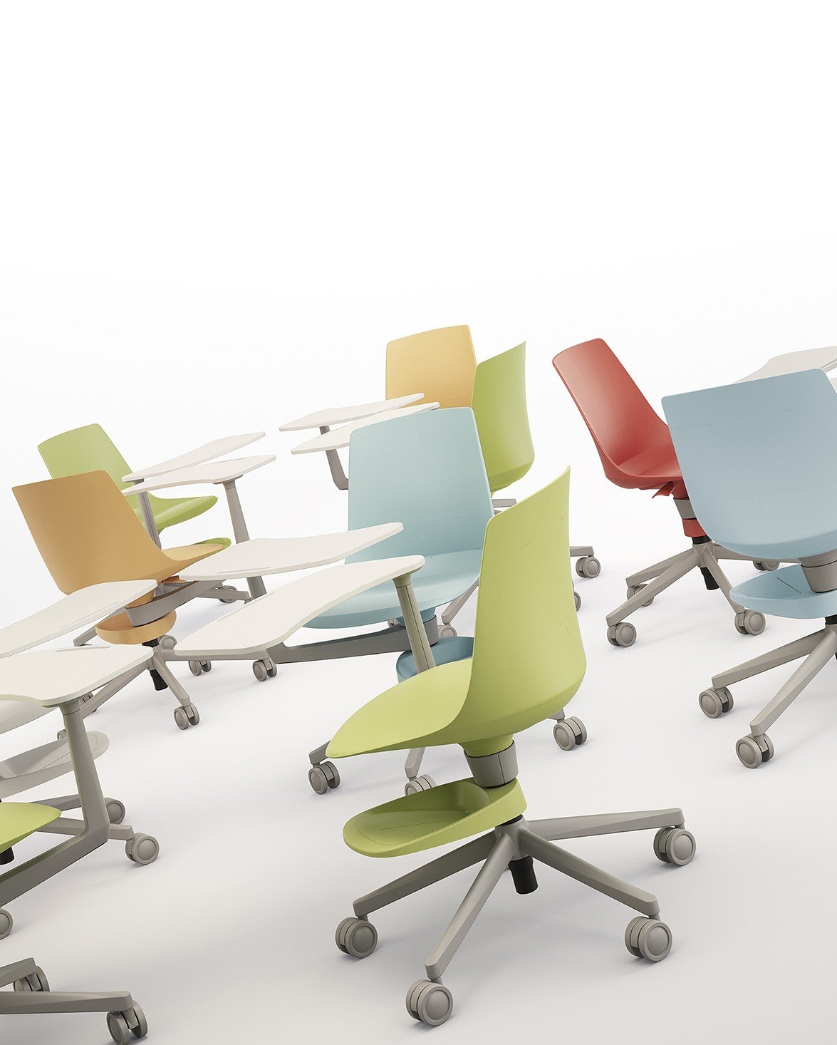 Stoel S110 SW-TL - stoel met wielen, schrijftafel en lectuurhouder