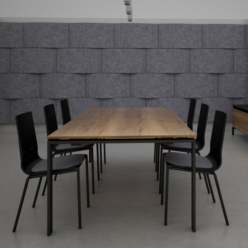 Vergadertafel Cube met industrieel onderstel