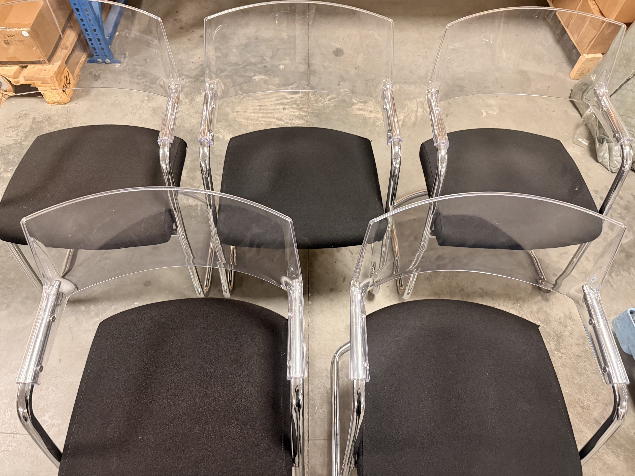 Outlet: 5 Vergaderstoelen van Sitland doorzichtige rugleuning - Afbeelding 5