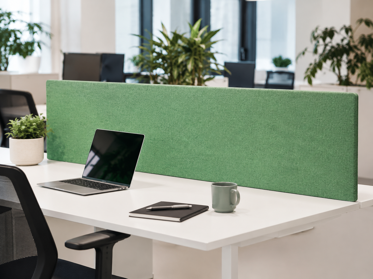 Outlet: Akoestisch bureaupaneel groen 160 x 50 cm