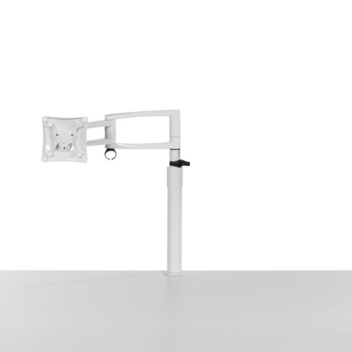 Outlet: Enkele monitorarm wit met zoom klem