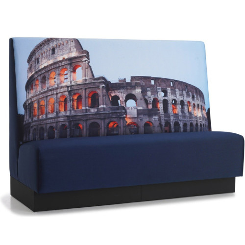 Treinbank Colosseum - Stevige wandbank kunstleder - zitbank op maat - mv kantoor