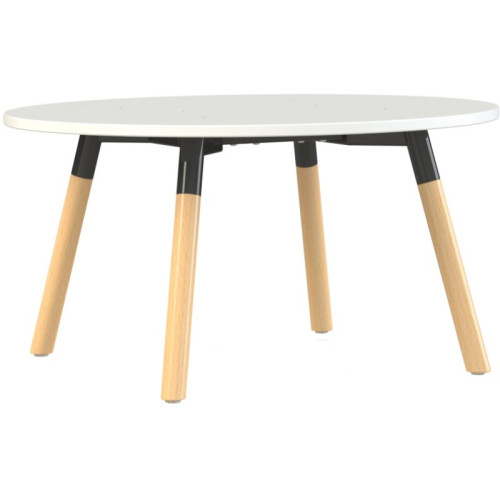 Corner vergadertafel rond 75cm hoog