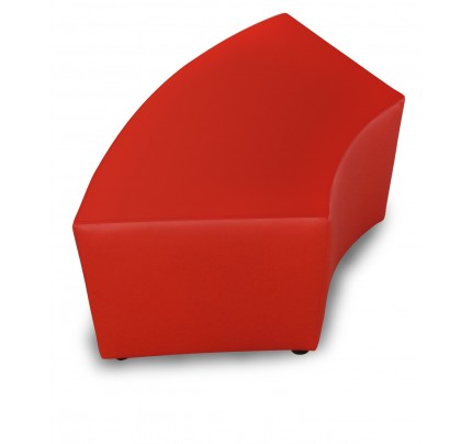 Hocker curved rond rood