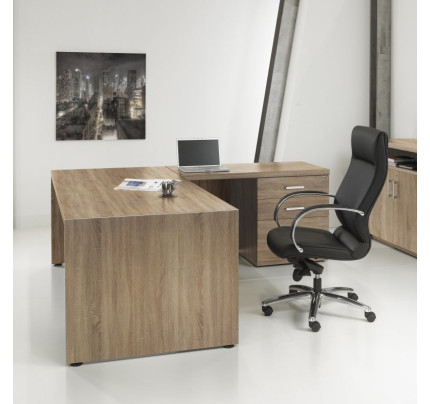 Directiebureau Manager L-vorm + Ladeblok 210cm