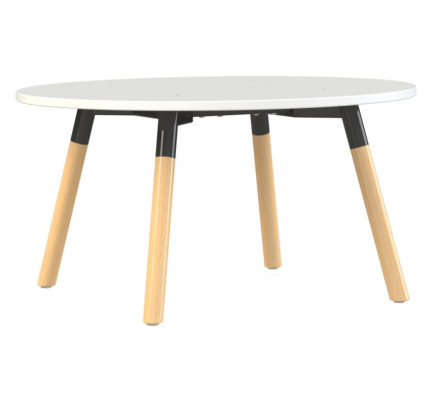 Corner vergadertafel rond 75cm hoog