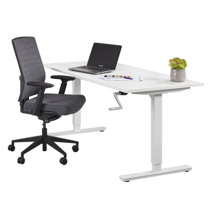 SH2 Slinger verstelbaar bureau wit