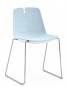 Stoel Iris Sledeframe - blauwe kunststof stoel zonder armleuningen