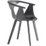 Zwarte design stoel met houten frame