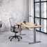 Elektrisch verstelbaar bureau XF3 - Licht eiken - aluminium laag