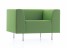 Groene loungestoel metalen pootjes
