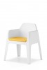 Robuuste stoel Plus 630 - witte stoel met armleuningen en zitkussen