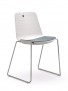 Stoel Iris Sledeframe - witte sledeframe stoel met opdekstoffering - MV Kantoor