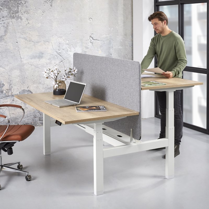 Duo zit-sta bureau 65-130cm | hoogte verstelbaar bureau| MV Kantoor