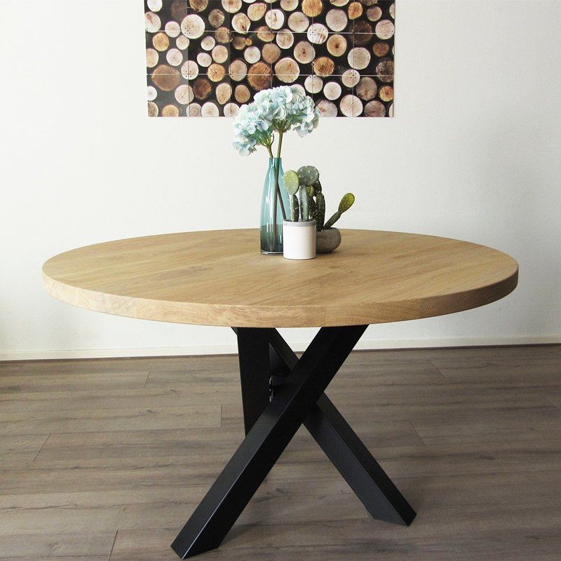 Ronde industriële tafel Twist Eiken tafels | Kantoor