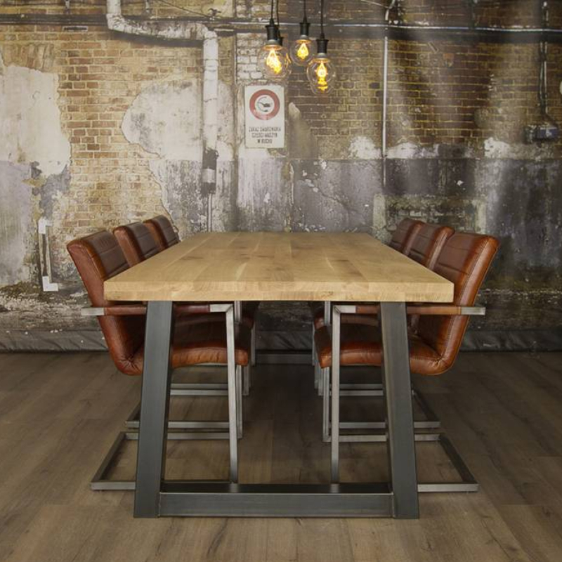 Automatisering Het kantoor Niet modieus Industriële houten tafel Trapeze - Industriële tafels - MV Kantoor