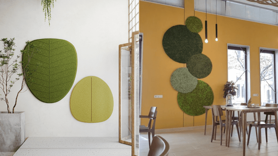 Akoestische wanddecoratie groen Akoestische wanddecoratie groen