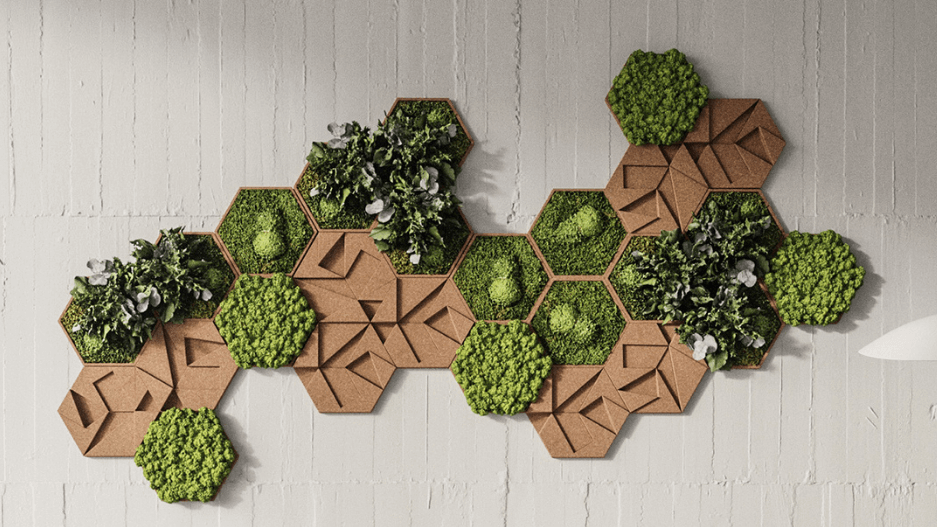 Hexagon mosschilderijen