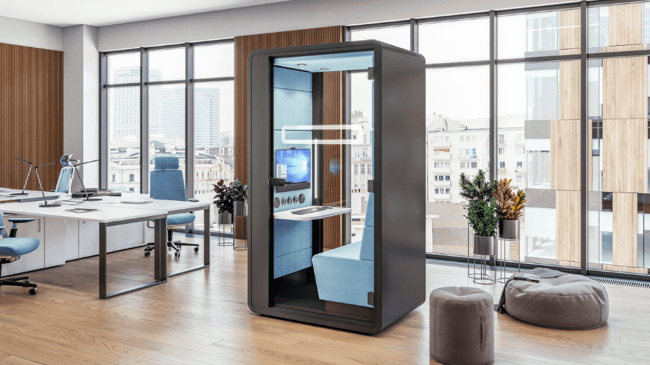 Hush Hybrid akoestische werkplek Hush Hybrid akoestische werkplek
