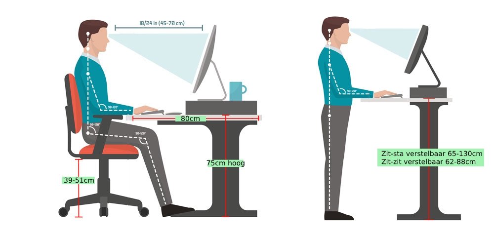 arm bevolking Welke Nieuws - Welke bureau hoogte past bij mij?