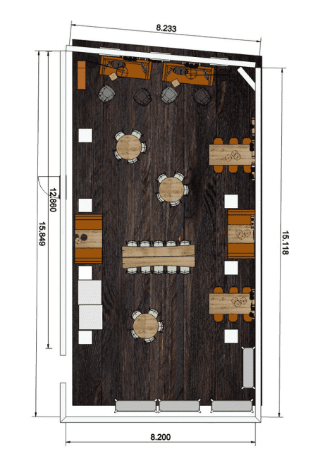 Kantine inrichting plattegrond